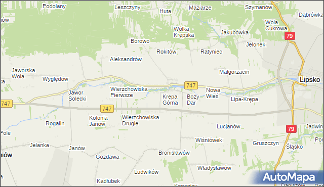 mapa Krępa Górna, Krępa Górna na mapie Targeo