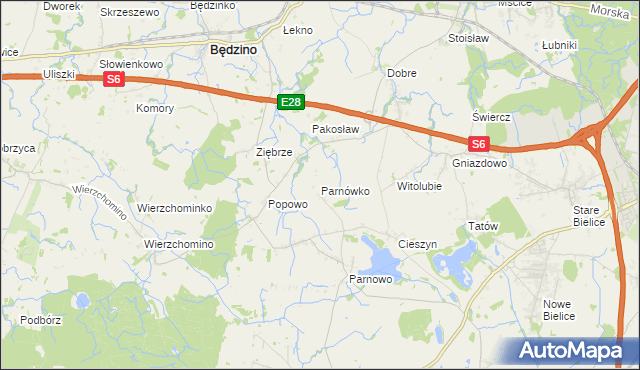 mapa Parnówko, Parnówko na mapie Targeo