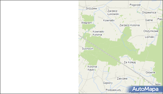 mapa Suchocin gmina Łuków, Suchocin gmina Łuków na mapie Targeo
