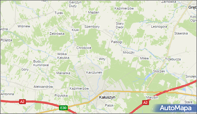 mapa Wity, Wity na mapie Targeo