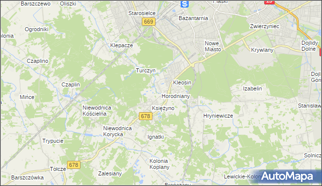 mapa Horodniany, Horodniany na mapie Targeo