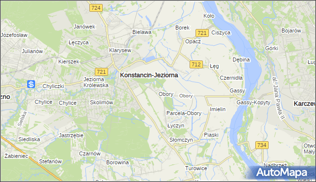 mapa Obory gmina Konstancin-Jeziorna, Obory gmina Konstancin-Jeziorna na mapie Targeo