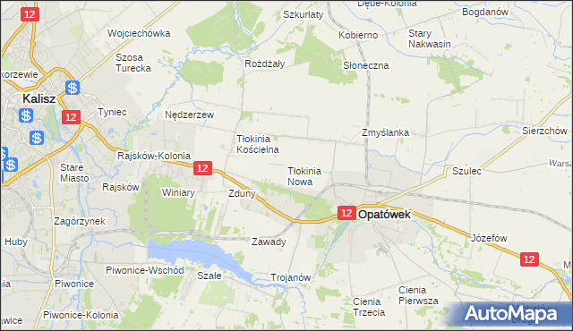 mapa Tłokinia Nowa, Tłokinia Nowa na mapie Targeo