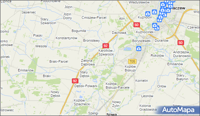 mapa Antoniew gmina Nowa Sucha, Antoniew gmina Nowa Sucha na mapie Targeo