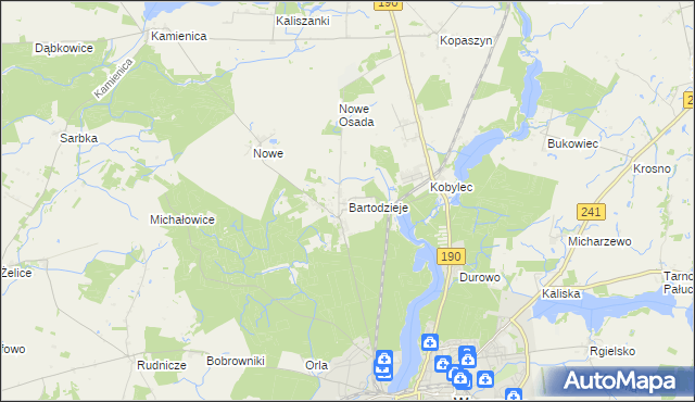 mapa Bartodzieje gmina Wągrowiec, Bartodzieje gmina Wągrowiec na mapie Targeo