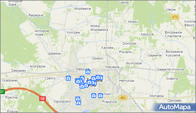 mapa Beniaminów gmina Zduńska Wola, Beniaminów gmina Zduńska Wola na mapie Targeo