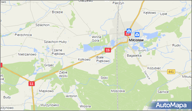 mapa Białe Piątkowo, Białe Piątkowo na mapie Targeo