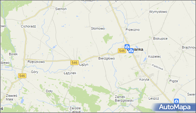 mapa Bierzgłowo, Bierzgłowo na mapie Targeo