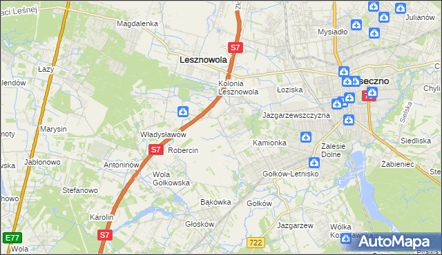 mapa Bobrowiec gmina Piaseczno, Bobrowiec gmina Piaseczno na mapie Targeo