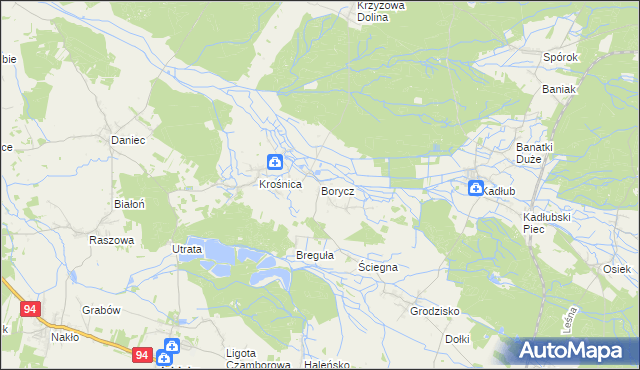 mapa Borycz, Borycz na mapie Targeo