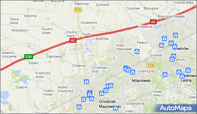 mapa Chrzanów Mały, Chrzanów Mały na mapie Targeo
