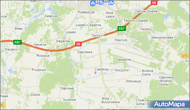 mapa Czestków A, Czestków A na mapie Targeo