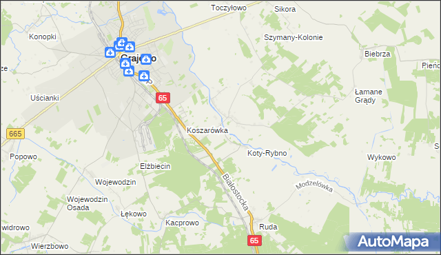 mapa Danówek, Danówek na mapie Targeo