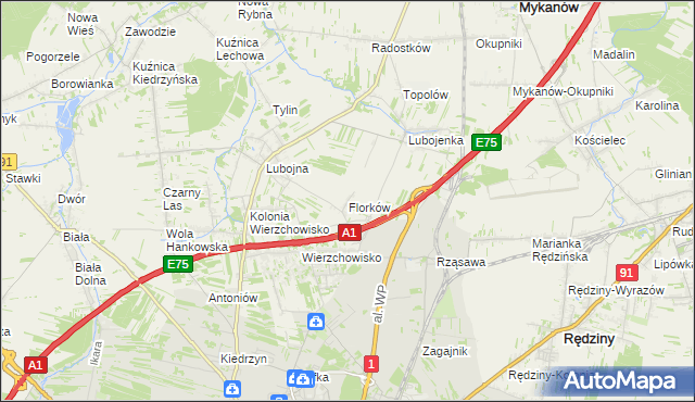 mapa Florków, Florków na mapie Targeo