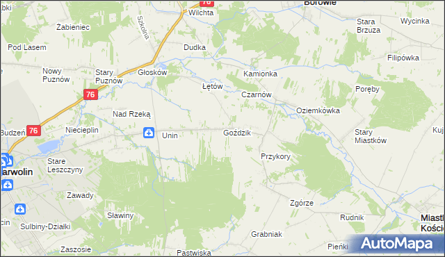 mapa Goździk, Goździk na mapie Targeo