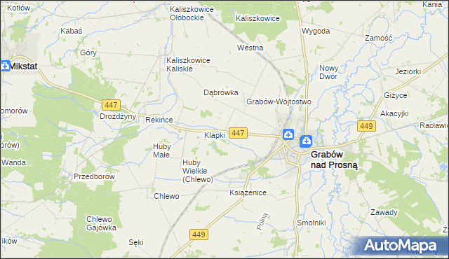 mapa Grabów-Pustkowie, Grabów-Pustkowie na mapie Targeo