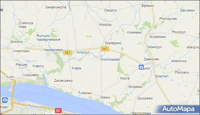 mapa Grochowalsk, Grochowalsk na mapie Targeo