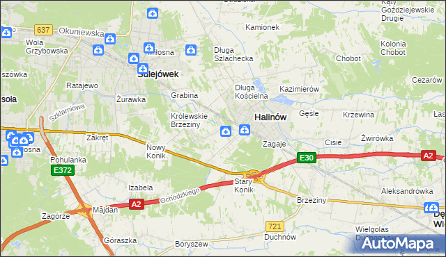 mapa Hipolitów gmina Halinów, Hipolitów gmina Halinów na mapie Targeo