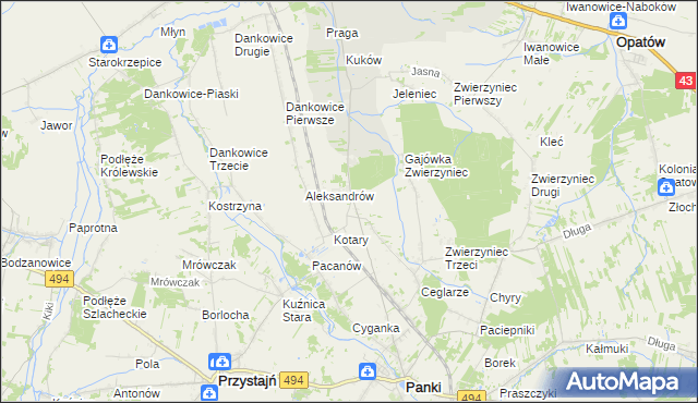 mapa Janiki, Janiki na mapie Targeo