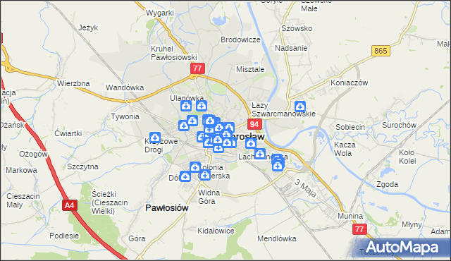 mapa Jarosławia, Jarosław na mapie Targeo