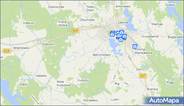 mapa Jędrychówko, Jędrychówko na mapie Targeo