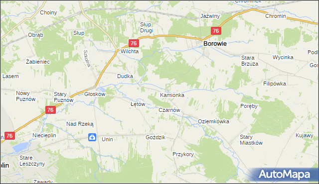 mapa Kamionka gmina Borowie, Kamionka gmina Borowie na mapie Targeo