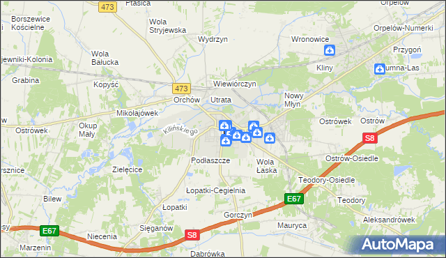 mapa Łask, Łask na mapie Targeo