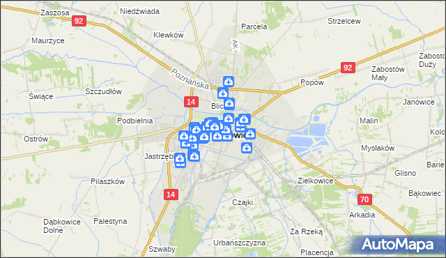 mapa Łowicza, Łowicz na mapie Targeo