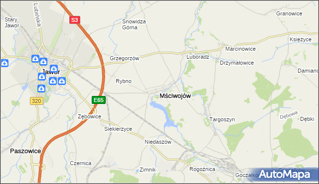 mapa Mściwojów, Mściwojów na mapie Targeo