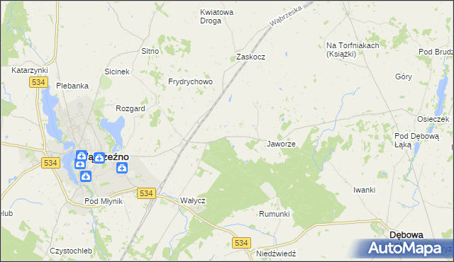 mapa Myśliwiec, Myśliwiec na mapie Targeo