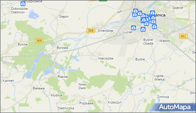 mapa Nieciszów, Nieciszów na mapie Targeo