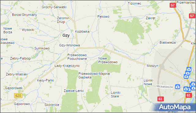 mapa Nowe Przewodowo, Nowe Przewodowo na mapie Targeo