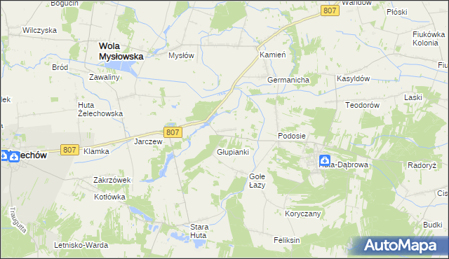 mapa Nowy Świat gmina Wola Mysłowska, Nowy Świat gmina Wola Mysłowska na mapie Targeo