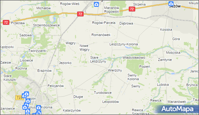 mapa Olszewo gmina Jeżów, Olszewo gmina Jeżów na mapie Targeo