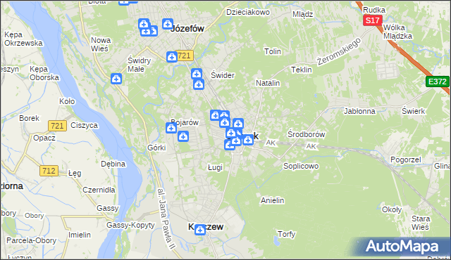 mapa Otwock, Otwock na mapie Targeo