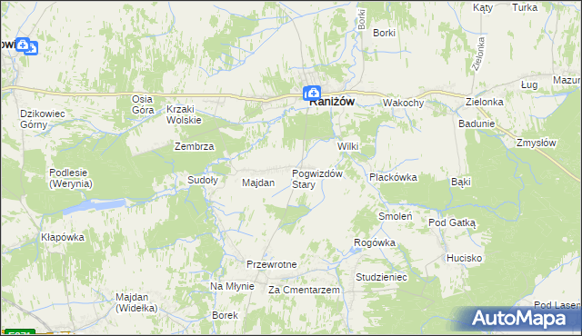 mapa Pogwizdów Stary, Pogwizdów Stary na mapie Targeo