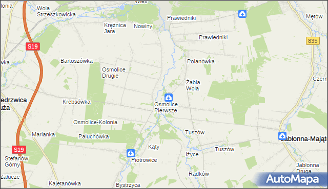 mapa Pszczela Wola, Pszczela Wola na mapie Targeo
