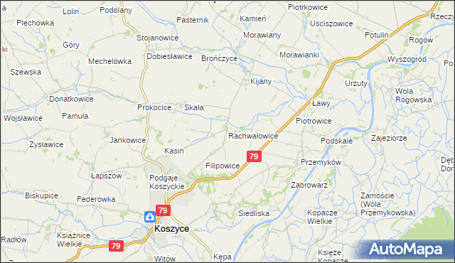 mapa Rachwałowice, Rachwałowice na mapie Targeo