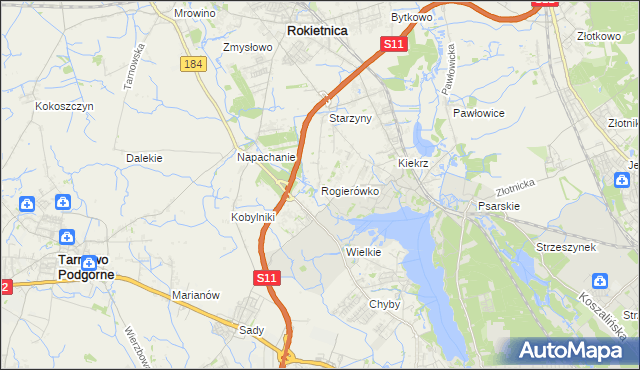 mapa Rogierówko, Rogierówko na mapie Targeo