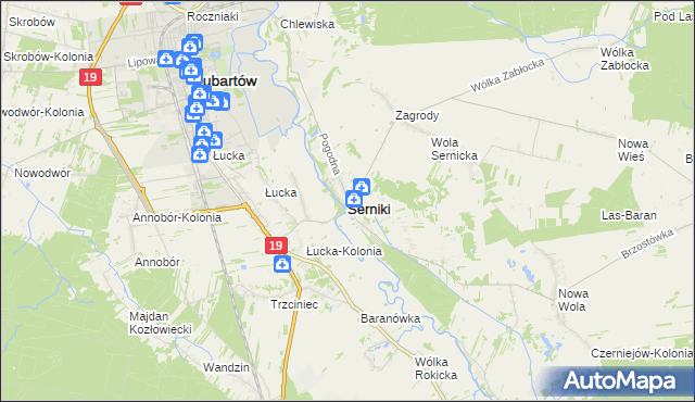 mapa Serniki, Serniki na mapie Targeo
