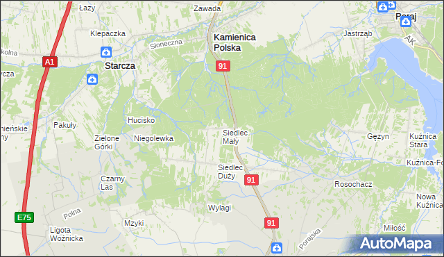 mapa Siedlec Mały, Siedlec Mały na mapie Targeo