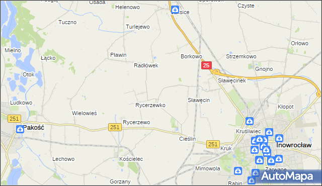 mapa Sójkowo gmina Inowrocław, Sójkowo gmina Inowrocław na mapie Targeo