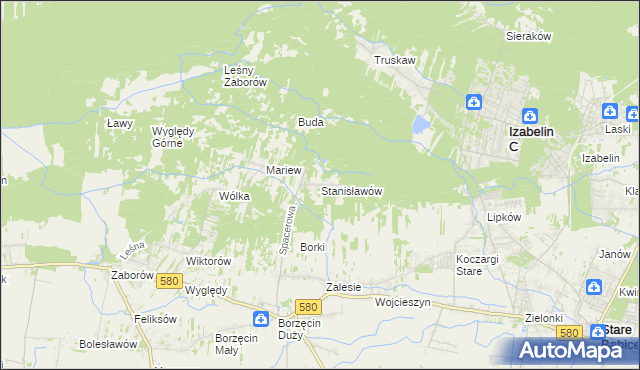 mapa Stanisławów gmina Stare Babice, Stanisławów gmina Stare Babice na mapie Targeo