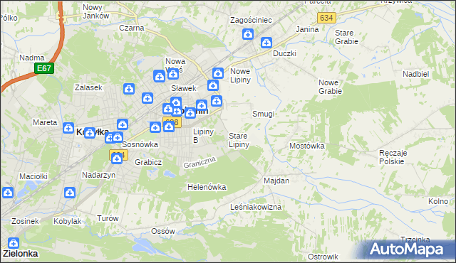 mapa Stare Lipiny, Stare Lipiny na mapie Targeo