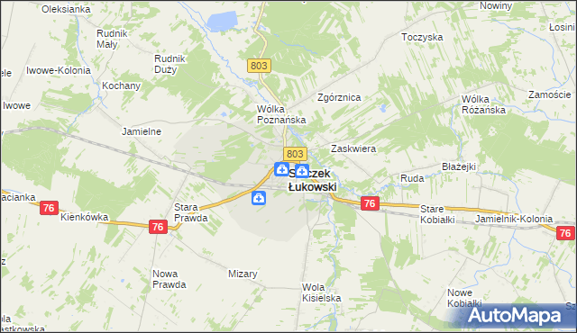mapa Stoczek Łukowski, Stoczek Łukowski na mapie Targeo