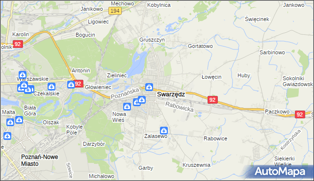 mapa Swarzędz, Swarzędz na mapie Targeo