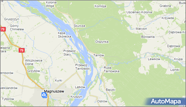 mapa Tarnów gmina Wilga, Tarnów gmina Wilga na mapie Targeo