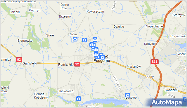 mapa Tarnowo Podgórne, Tarnowo Podgórne na mapie Targeo