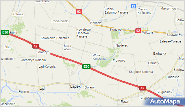 mapa Wola Koszucka, Wola Koszucka na mapie Targeo