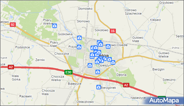 mapa Wrześni, Września na mapie Targeo